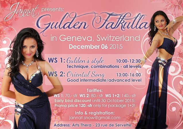 Deux stages de danse orientale avec Gulden Fatkulla (Kazakhstan) - 06/12 - 23 rue Servette