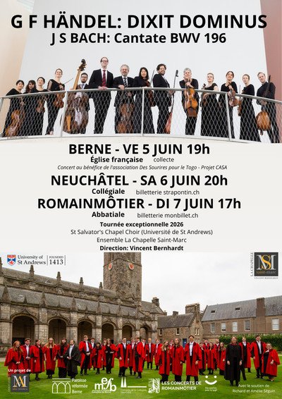 Dixit Dominus - De Saint Andrews à la Suisse - tournée 2026