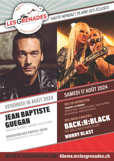 Fête de la moto : concerts de J-B Guégan et BACK:N:BLACK